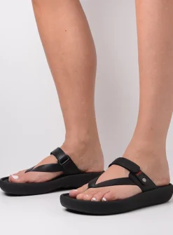 Slippers<Wolky Peace - zwart leer zwartleer