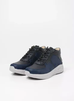 Hoge Veterschoenen|Herfst/Winter<Wolky Pep S2F - denim combi stretch leer denimcombistretchleer