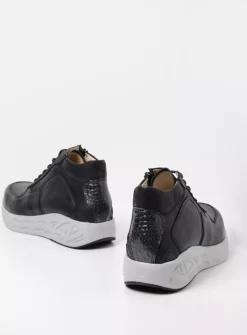 Hoge Veterschoenen|Herfst/Winter<Wolky Pep S2F - zwart combi stretchleer zwartcombistretchleer