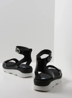 Sandalen<Wolky Plata - zwart/wit leer zwart/witleer