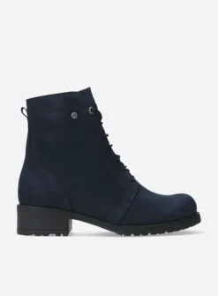 Veterlaarzen|Halfhoge Laarzen<Wolky Quinta F2F - blauw nubuck blauwnubuck