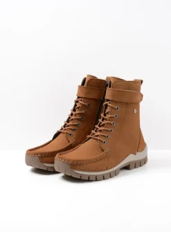 Hoge Veterschoenen|Veterlaarzen<Wolky Reach - cognac nubuck cognacnubuck