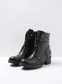 Veterlaarzen|Biker Boots<Wolky Red Deer CW - zwart leer zwartleer