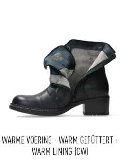 Veterlaarzen|Biker Boots<Wolky Red Deer CW - zwart leer zwartleer