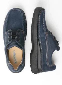 Veterschoenen Heren|Comfortschoenen Heren<Wolky Roll Shoe Men - blauw nubuck blauwnubuck
