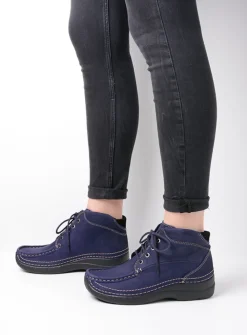 Hoge Veterschoenen|Herfst/Winter<Wolky Roll Shoot - paars nubuck paarsnubuck