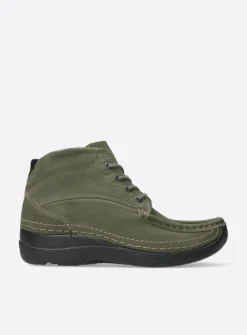 Hoge Veterschoenen|Herfst/Winter<Wolky Roll Shoot - pesto groen nubuck pestogroennubuck