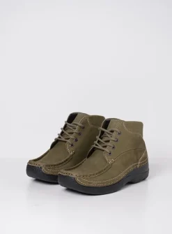 Hoge Veterschoenen|Herfst/Winter<Wolky Roll Shoot - pesto groen nubuck pestogroennubuck