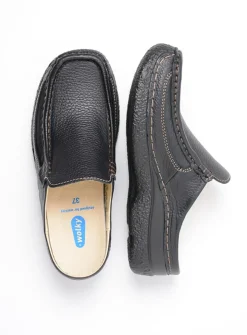 Slippers|Klompen<Wolky Roll Slide - zwart leer zwartleer