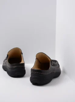 Slippers Heren|Klompen Heren<Wolky Roll Slide men - zwart leer zwartleer
