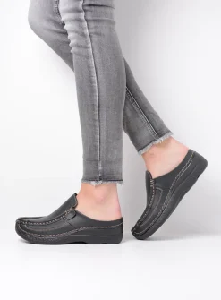 Slippers|Klompen<Wolky Roll Slide Vegan - zwart