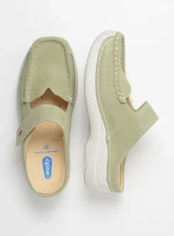 Slippers|Klompen<Wolky Roll Slipper - lichtgroen nubuck lichtgroennubuck