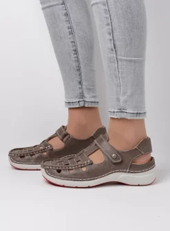 Sandalen<Wolky Rolling Sun - grijs leer grijsleer