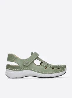 Sandalen<Wolky Rolling Sun - lichtgroen leer lichtgroenleer