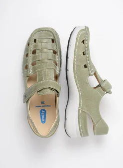 Sandalen<Wolky Rolling Sun - lichtgroen leer lichtgroenleer