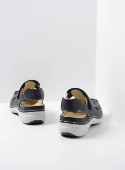 Sandalen<Wolky Rolling Sun - zwart leer zwartleer