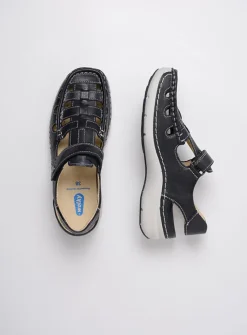 Sandalen<Wolky Rolling Sun - zwart leer zwartleer