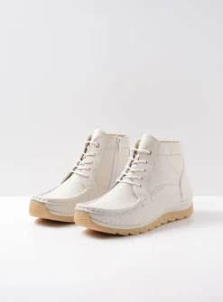 Hoge Veterschoenen<Wolky Salado - creme wit leer cremewitleer