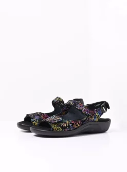 Sandalen<Wolky Salvia - zwart/multi flower nubuck