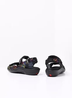 Sandalen<Wolky Salvia - zwart/multi flower nubuck