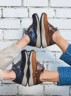 Lage Veterschoenen|Wandelschoenen<Wolky Sappho - blauw combi leer blauwcombileer