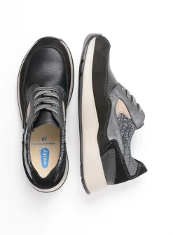 Lage Veterschoenen|Wandelschoenen<Wolky Sappho - zwart combi leer zwartcombileer