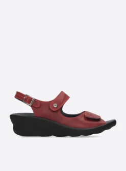 Sandalen<Wolky Scala - rood leer roodleer