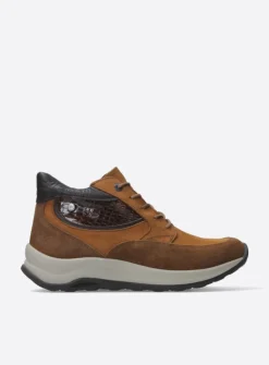 Hoge Veterschoenen|Wandelschoenen<Wolky Scone - cognac combi leer cognaccombileer