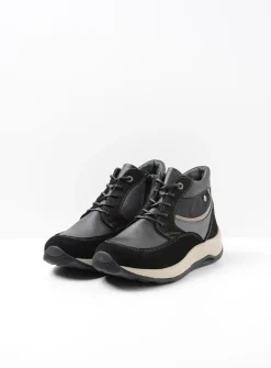 Hoge Veterschoenen|Wandelschoenen<Wolky Scone - zwart combi leer zwartcombileer