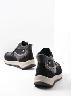 Hoge Veterschoenen|Wandelschoenen<Wolky Scone - zwart combi leer zwartcombileer