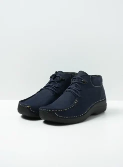 Hoge Veterschoenen|Herfst/Winter<Wolky Seamy Moc - blauw nubuck blauwnubuck