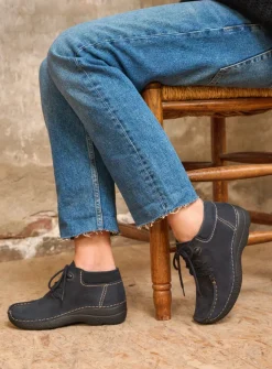 Hoge Veterschoenen|Herfst/Winter<Wolky Seamy Moc - blauw nubuck blauwnubuck