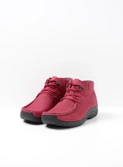 Hoge Veterschoenen|Herfst/Winter<Wolky Seamy Moc - bordeauxrood nubuck bordeauxroodnubuck