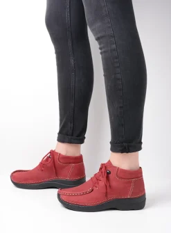 Hoge Veterschoenen|Herfst/Winter<Wolky Seamy Moc - bordeauxrood nubuck bordeauxroodnubuck