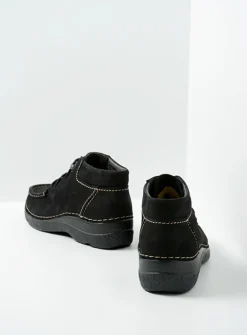 Hoge Veterschoenen|Herfst/Winter<Wolky Seamy Moc - zwart nubuck zwartnubuck