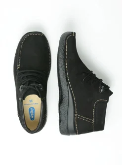 Hoge Veterschoenen|Herfst/Winter<Wolky Seamy Moc - zwart nubuck zwartnubuck