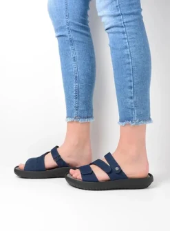 Slippers<Wolky Sense - blauw nubuck blauwnubuck