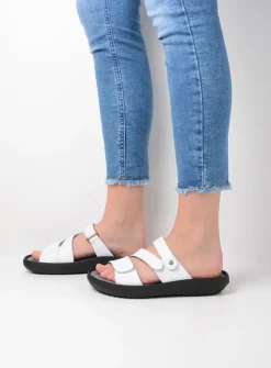 Slippers<Wolky Sense - wit leer witleer