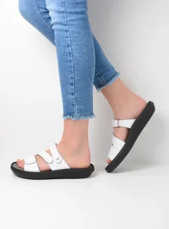 Slippers<Wolky Sense - wit leer witleer