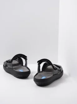 Slippers<Wolky Sense - zwart leer zwartleer