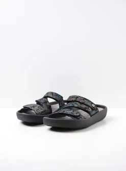 Slippers<Wolky Sense - zwart/blauw suede zwart/blauwsuede