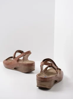 Sandalen<Wolky Shallow - middenbruin leer middenbruinleer