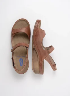 Sandalen<Wolky Shallow - middenbruin leer middenbruinleer