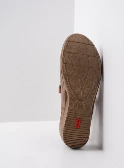 Sandalen<Wolky Shallow - middenbruin leer middenbruinleer