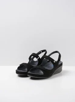Sandalen<Wolky Shallow - zwart nubuck zwartnubuck