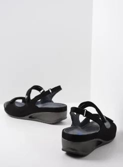 Sandalen<Wolky Shallow - zwart nubuck zwartnubuck