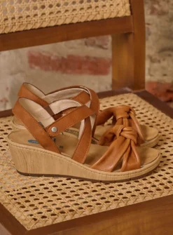Sandalen<Wolky Sisal - cognac leer cognacleer