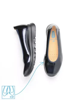 Instappers<Wolky Snallerina F2F - blauw lak biocare blauwlakbiocare