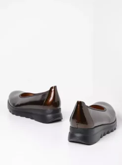 Instappers<Wolky Snallerina F2F - koper lak biocare koperlakbiocare