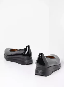 Instappers<Wolky Snallerina F2F - zwart lak biocare zwartlakbiocare